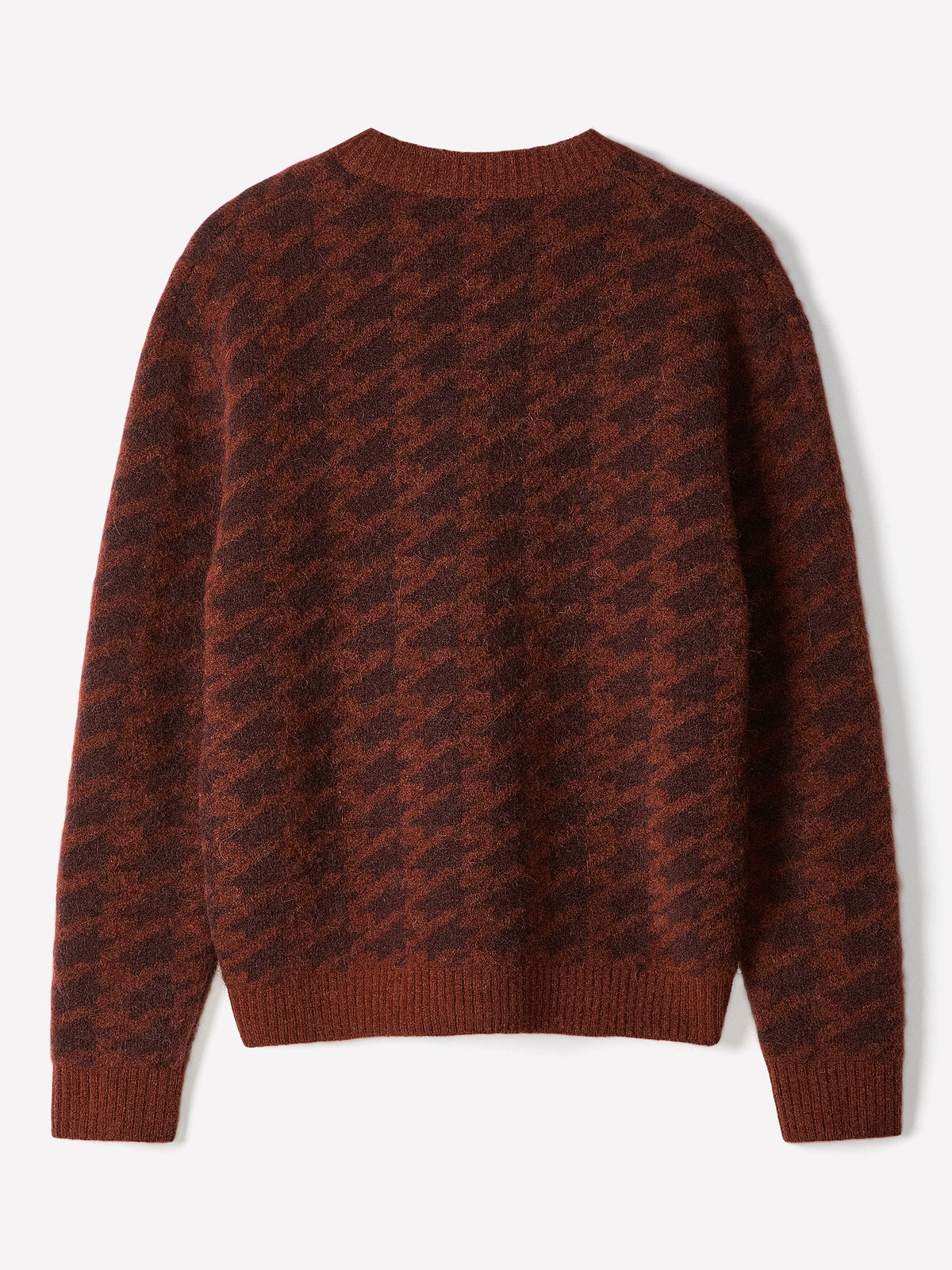 Houndstooth Crewneck Sweater for Men | Alpaca Blend 4