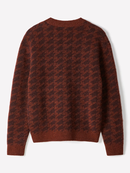 Houndstooth Crewneck Sweater for Men | Alpaca Blend 4
