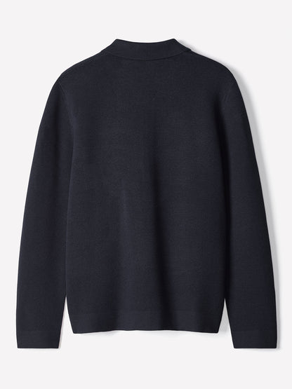Knit Polo Sweater with Zip Closure for Men 4